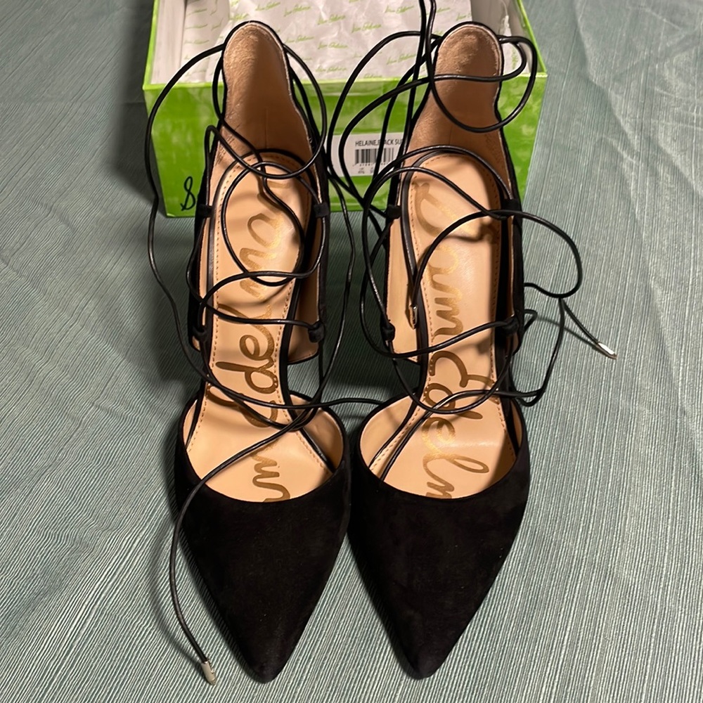 Sam Edelmaine Helaine Black Suede Heels